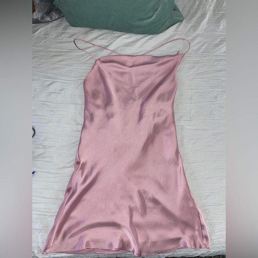 ZARA Pink Mini Satin Dress
